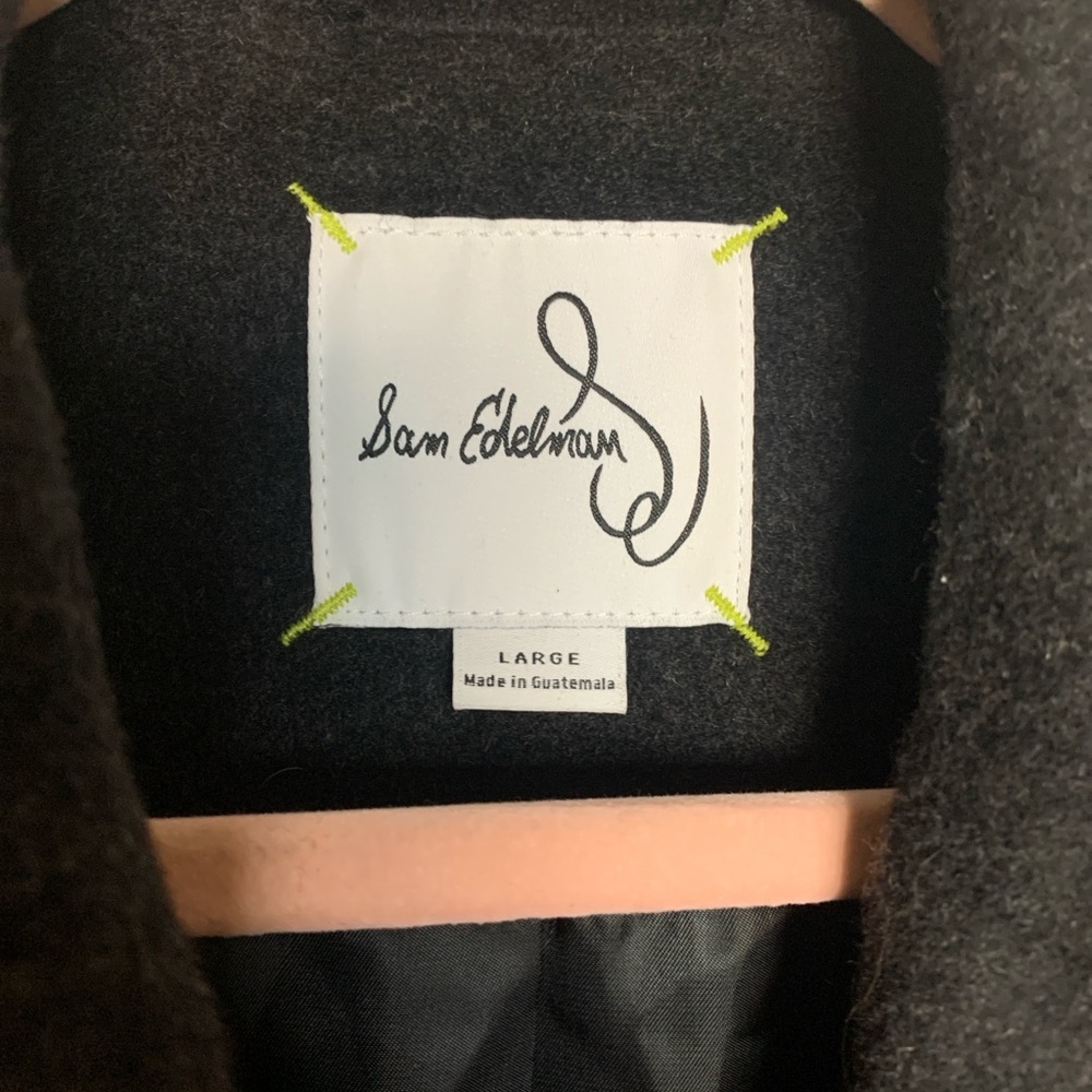 SAM EDELMAN Wool Blend Double Breasted Long Coat Size Large - Picture 8 of 12